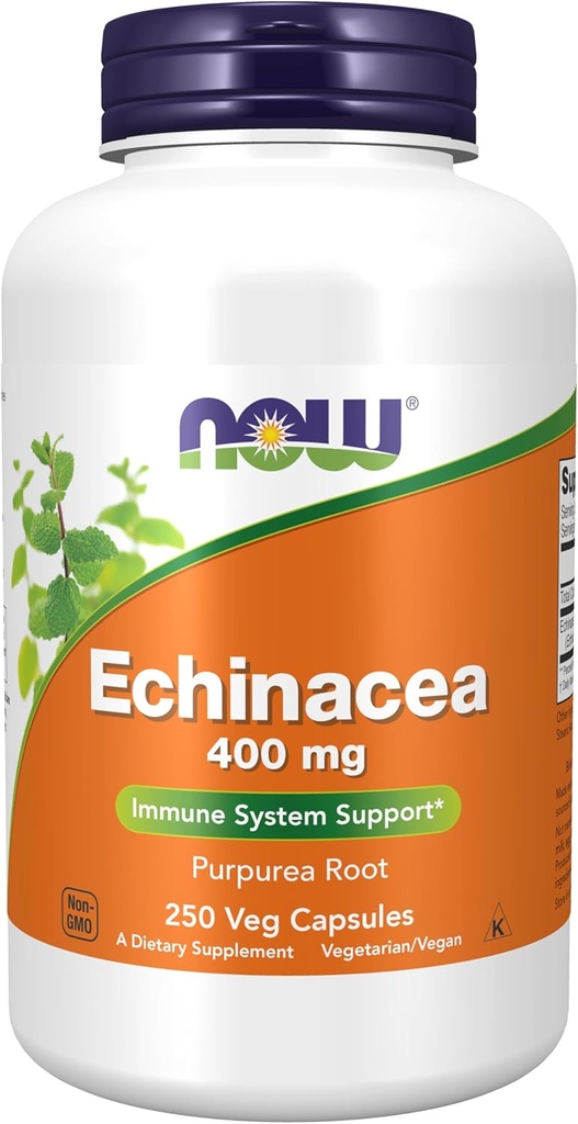 AHORA Suplementos, Echinacea (Purpurea Root) 400 mg, Immune System Support*, 250 Veg Capsules