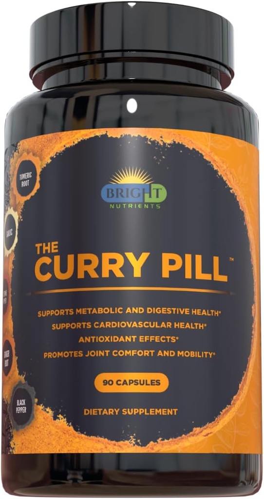 The Curry Pill - 90 Conde Suplemento dietético con Turmeric de alta concentración, ajo, jengibre, cayena y pimienta negra
