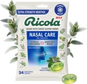 Ricola Max Cool Menthol Nasal Care Large Bag ← Tos Suppressant Drops ¦ Dual Action Liquid Center ← Soothing Long-Lasting Relief - 34 Count (Pack of 1)