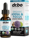 Complementos de Soporte Adrenal Liquid Drops - Arenal Orgánico y Suplemento de Focus, Gerente de Cortisol Adaptogen Adultos, Ginkgo Biloba para Niños Calma - Cerebro Natural y Memoria Fatiga Stress Atención 1oz