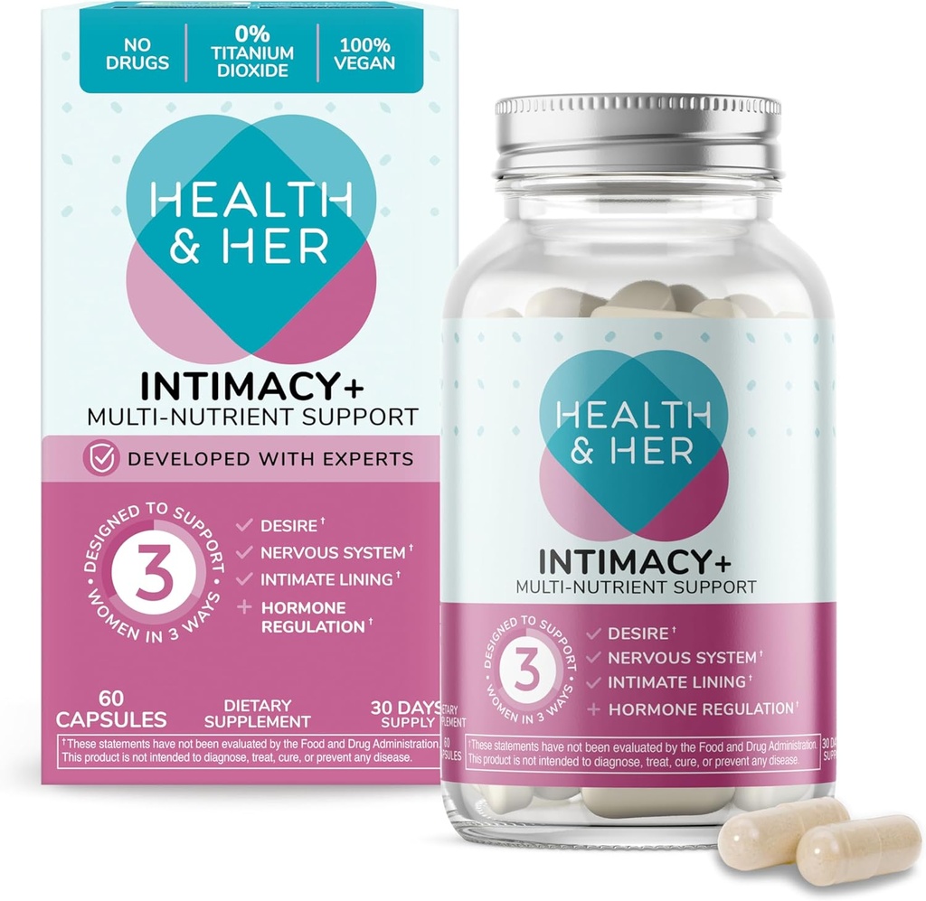 Salud &amp; Su Intimidad+ Multi-Nutrient Supplement Support for Women - Contiene Maca Root y Tribulus para ayudar a descubrir de nuevo, Vegan (60 ct -1 Mes)
