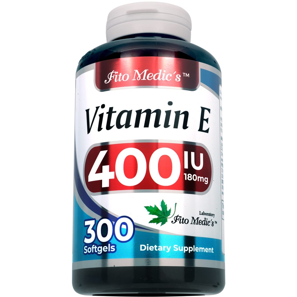 Laboratorio FITO MEDIC - Vitamina e - 400 UI, 300 Softgels de - Puro- Vitamina e Aceite - para Antioxidantes Soporte- Vitamina e cápsulas - Ultra alta Absorción- vitamina e.