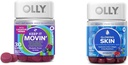 OLLY Constipation Relief Gummies with Rhubarb, Prunes, Amla Plum Berry Flavor 30ct y Glowing Skin Gummy con ácido hialurónico, Collagen, Sea Buckthorn 25 Day Supply Plump Berry 50 Conde