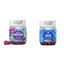 OLLY Constipation Relief Gummies with Rhubarb, Prunes, Amla Plum Berry Flavor 30ct y Glowing Skin Gummy con ácido hialurónico, Collagen, Sea Buckthorn 25 Day Supply Plump Berry 50 Conde