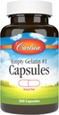 Carlson - Empty Gelatin #1 Capsules, Easy to Separate & Fill, 200 Cuenta (Pack of 1)