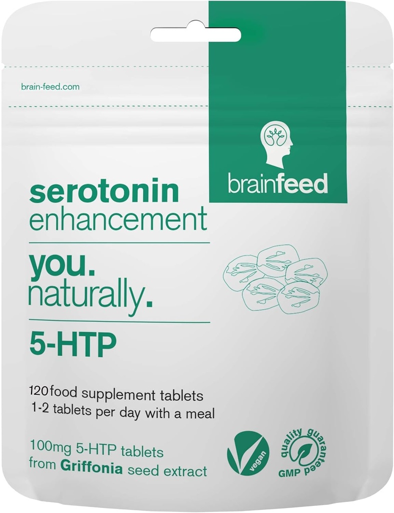 Suplementos de serotonina (120) Silencio 1-a-Day Serotonin Mood Apoyo Silencio 5HTP 100mg Por Tablet from Griffonia Seed Extract ← Natural Serotonin Booster  3 Month Supply