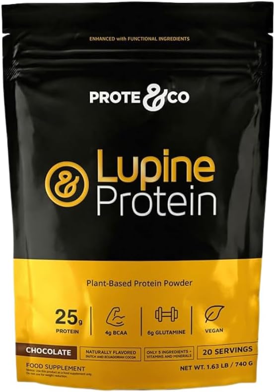 Protección de Proteína Lupin Proteína - 24g de polvo de proteína vegetal Vegan. No GMO, No Añadido Sugar, Lactose Gratis, Gluten Gratis, Soy Gratis. 20 Servings - Chocolate
