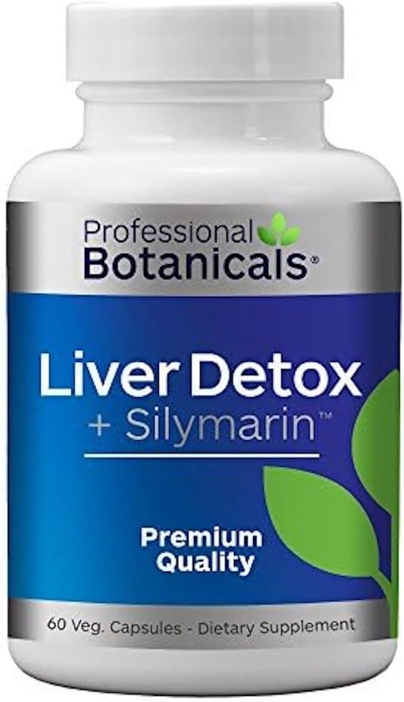 Liver Detox and Cleanse Supplement, Herbal Liver Support Supplement with Milk Thistle Seed Extract, Silymarin 80%, Organic Blessed Thistle, Dandelion Root, - 60 Vegetarian Capsules
