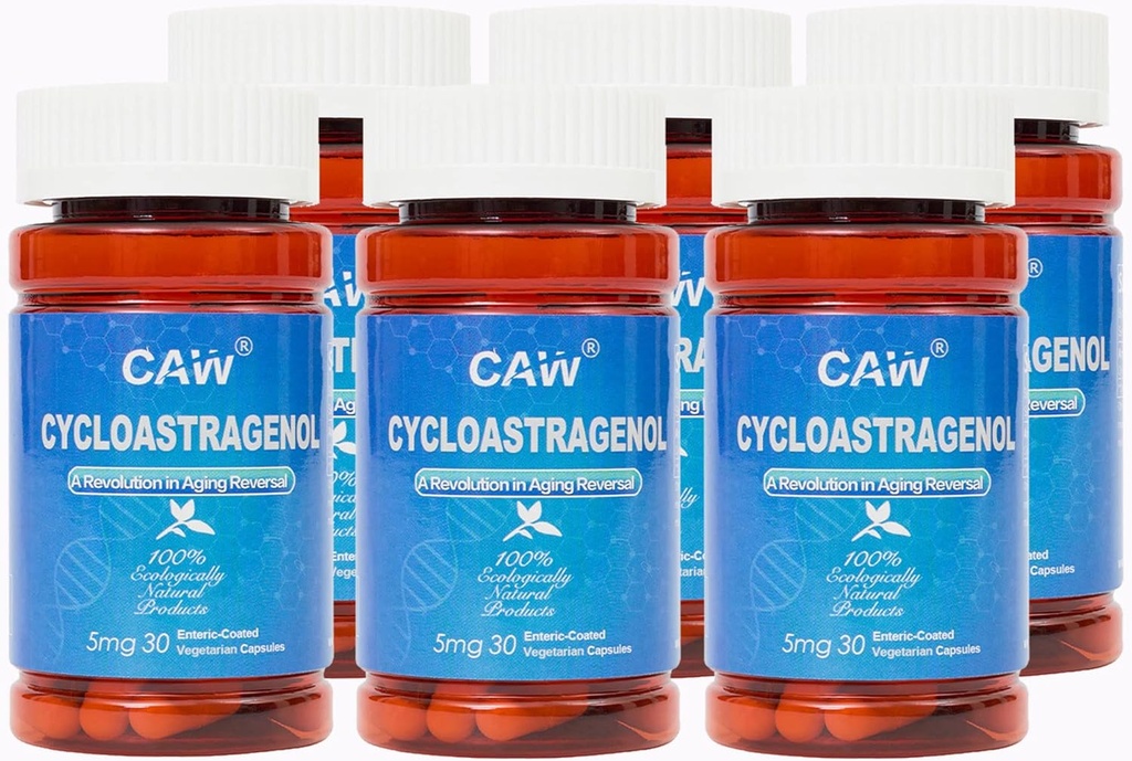 CAW Hypersorption Cycloastragenol ANTE Anti-Aging Telomerase Activation ¦ DNA Health and Immunity Boost ← 5Mg 30Enteric-Coated Capsules 6 Botellas