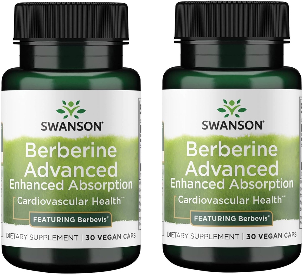 Swanson Berberine Advanced Enhanced Absorption - Destacando Berbevis 550 mg 30 Veg Caps (2 Pack)