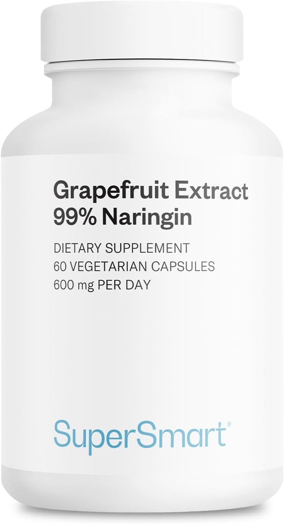 Supersmart - Extracto de pomelo 600mg por día (99% Naringin) - Suplemento GSE de alta potencia