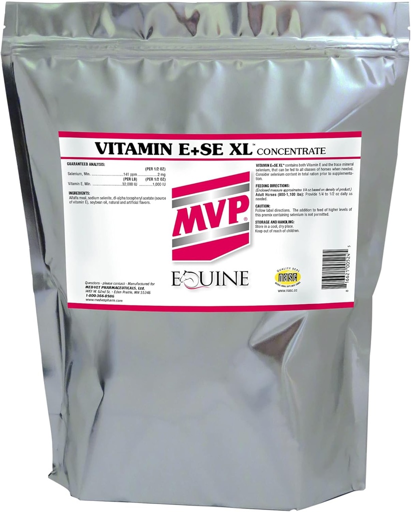 Vitamina E/SE XL (5lb) Fórmula concentrada para apoyar la función muscular saludable en los caballos