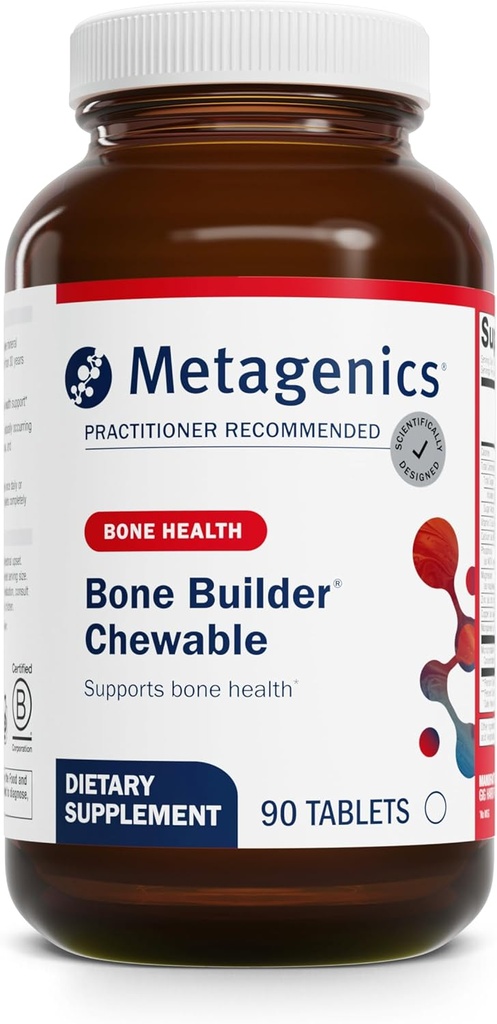 Metagenics Bone Builder Chewable Supplement- Calcium, Vitamin D &amp; Magnesium for Bone Strength " Teeth Health* - Supports Cardiovascular " Immune Function* - Non-GMO, Gluten-Free - 90 Chewable Tablets