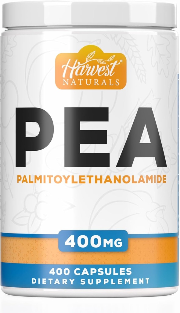 Palmitoylethanolamide Capsules | Pea 400mg | 400 Pill Count | Promotes Natural Inflammation & Discomfort Relief