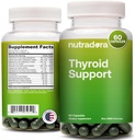 Soporte de tiroides para mujeres y hombres - Suplemento de tiroides con yodo, vitamina B12, Ashwagandha, Selenium y Zinc Suplementos, GMP certificado, Formulado en EE.UU., 60 cápsulas (Pack of 1)