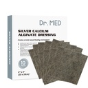 Dr. Med Silver Calcium Alginate Wound Dressing 4''x4' Patches, 10 Individual Pack High Absorbency Ag Alginate Wound Bandage, Non-Adhesive, Painless Removal Gauze for Bedsore, Ulcers, Skin Abrasions