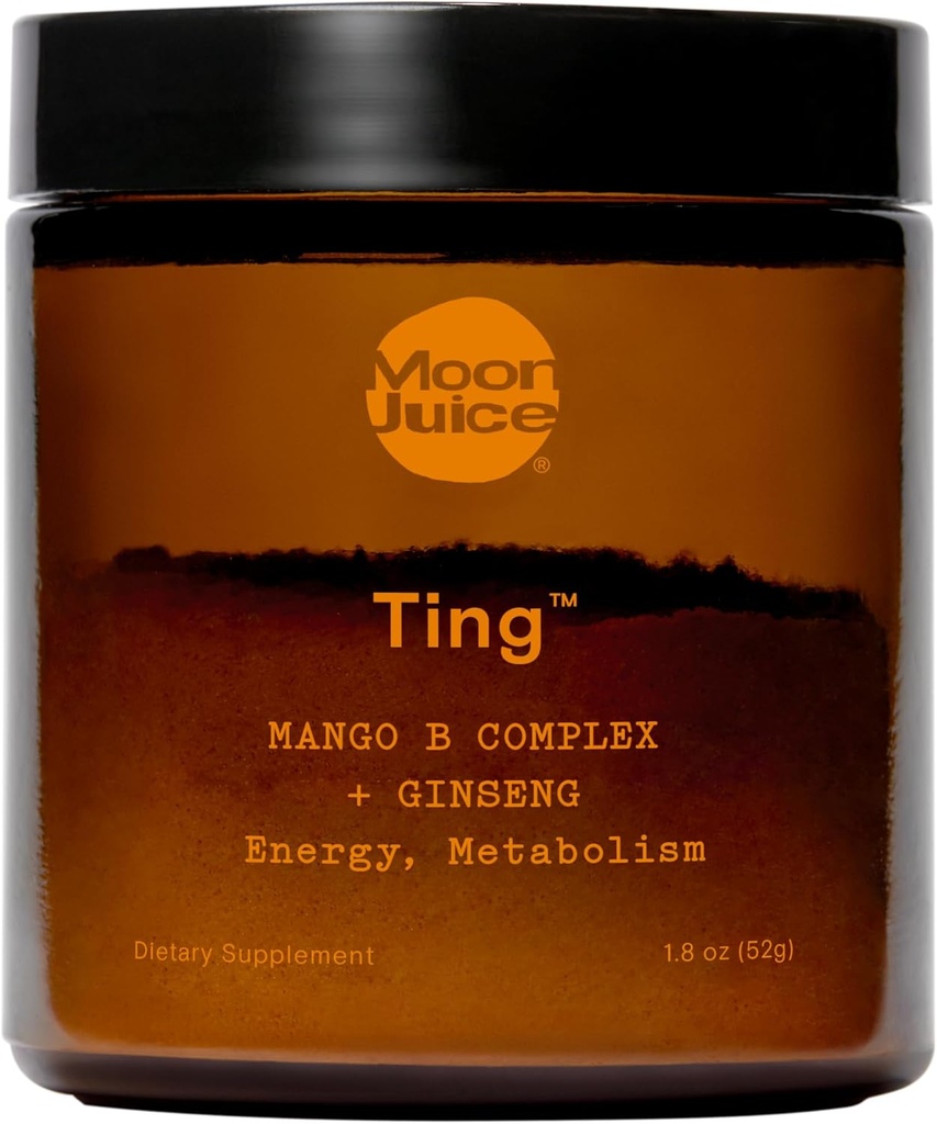 Moon Juice - Ting Mango Vitamina B Complex + Ginseng Suplemento - Jar (25 Servings) - Caffeine Free Energy, Metabolism & Mood - Organic Tulsi & Guava - 3rd Party Tested - Vegan &amp; Non GMO - 1.7oz