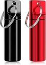 Nipichsha Pill Holder Keychain, Portable Pill Box for Purse, Small Pocket Travel Tablet Organizer Case with Keychain, Waterproof Metal Tablet Medicine Bottle for Travel, Red & Black