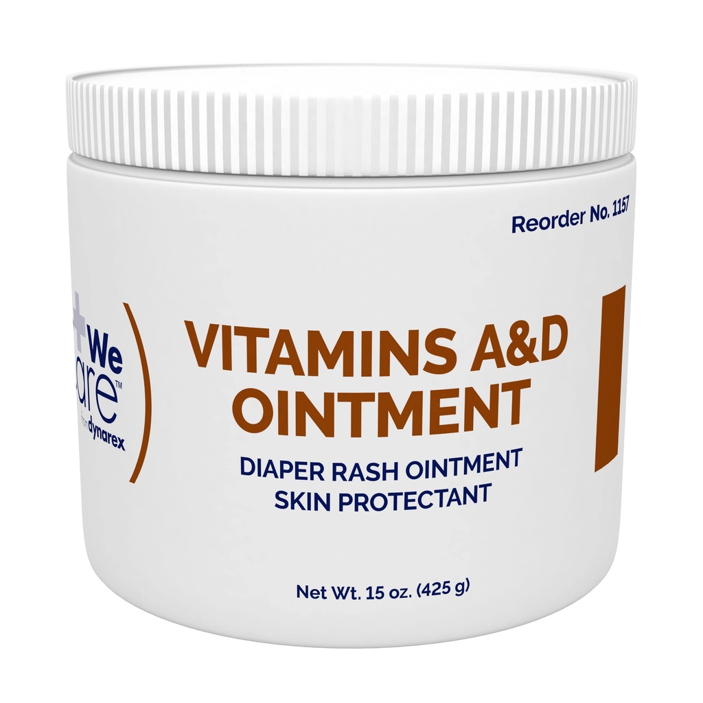 Dinasrex Vitaminas A &amp; D Ungüento, ungüento con vitamina A y protector de la piel de la vitamina D, para el sarpullido y el malestar, blanco, 15 oz Jar