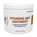 Dinasrex Vitaminas A &amp; D Ungüento, ungüento con vitamina A y protector de la piel de la vitamina D, para el sarpullido y el malestar, blanco, 15 oz Jar