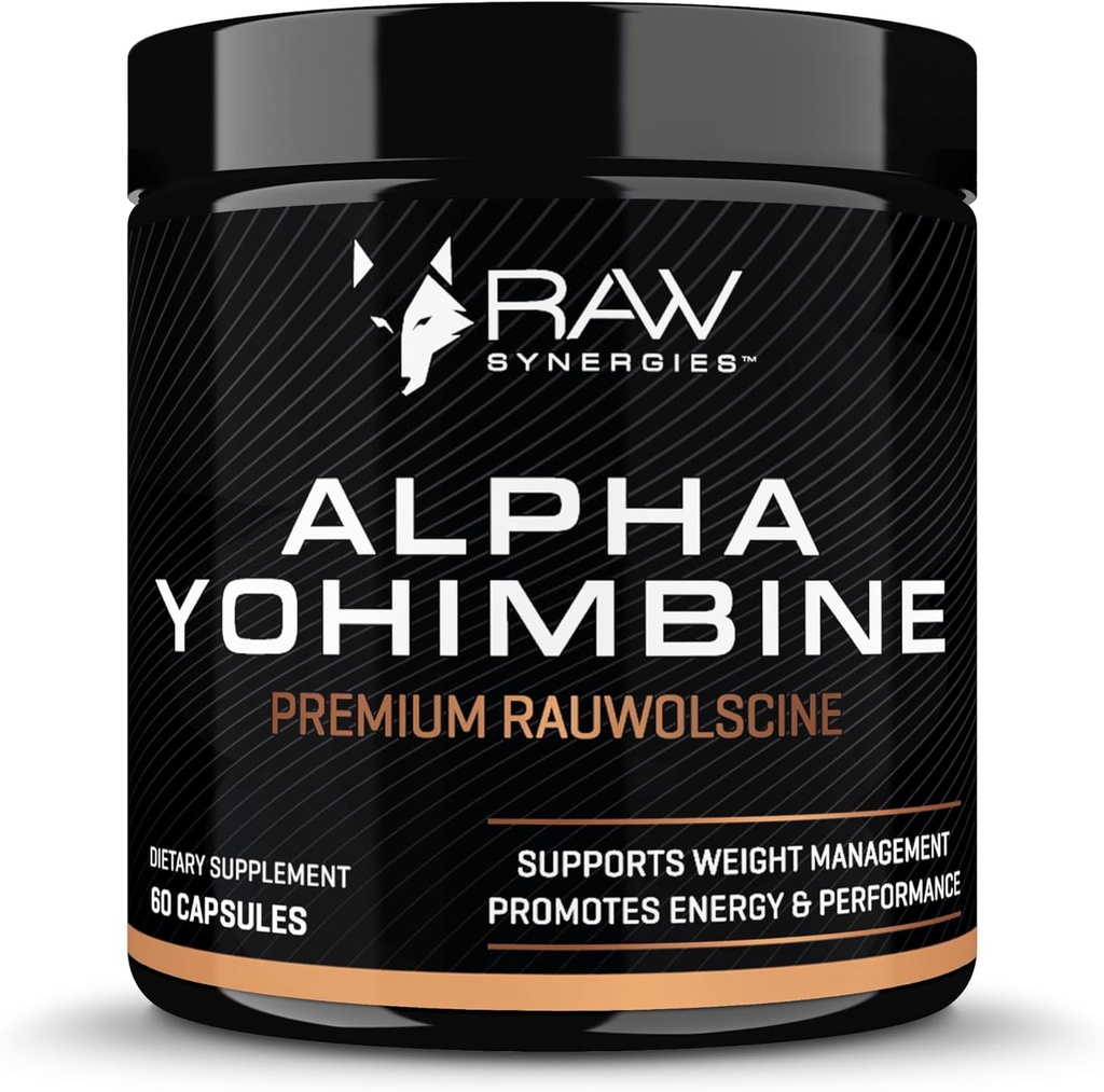 Alpha Yohimbine – Yohimbe Bark Fat Burner, Píldoras de Pérdida de Peso que funcionan rápido - 3er Partido Tested for Purity and Potency, 60 cápsulas por RAW Synergies