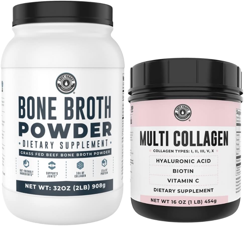 Left Coast Performance 2lb Pure Bone Broth and 1lb Multi Collagen Powder