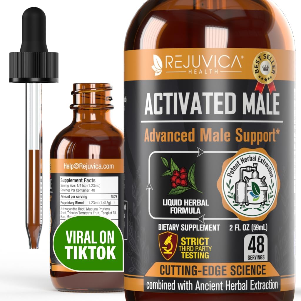 Rejuvica Health Activated Hombre - Advanced Male Libido Support Tincture - Enhanced Liquid Delivery for Better Absorption - Ashwagandha, Mucuna, Tongkat Ali, Tribulus &amp; More!