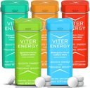 Viter Energy 40mg Caffeine Mints - Sugar Gratis, B Vitaminas, Vegan, Boosts Fast Energized Alert Focus, Caffeinated Nootropic Supplement Pills (Variety Flavors, 20pcs, 5 Pack, 100pcs Total)