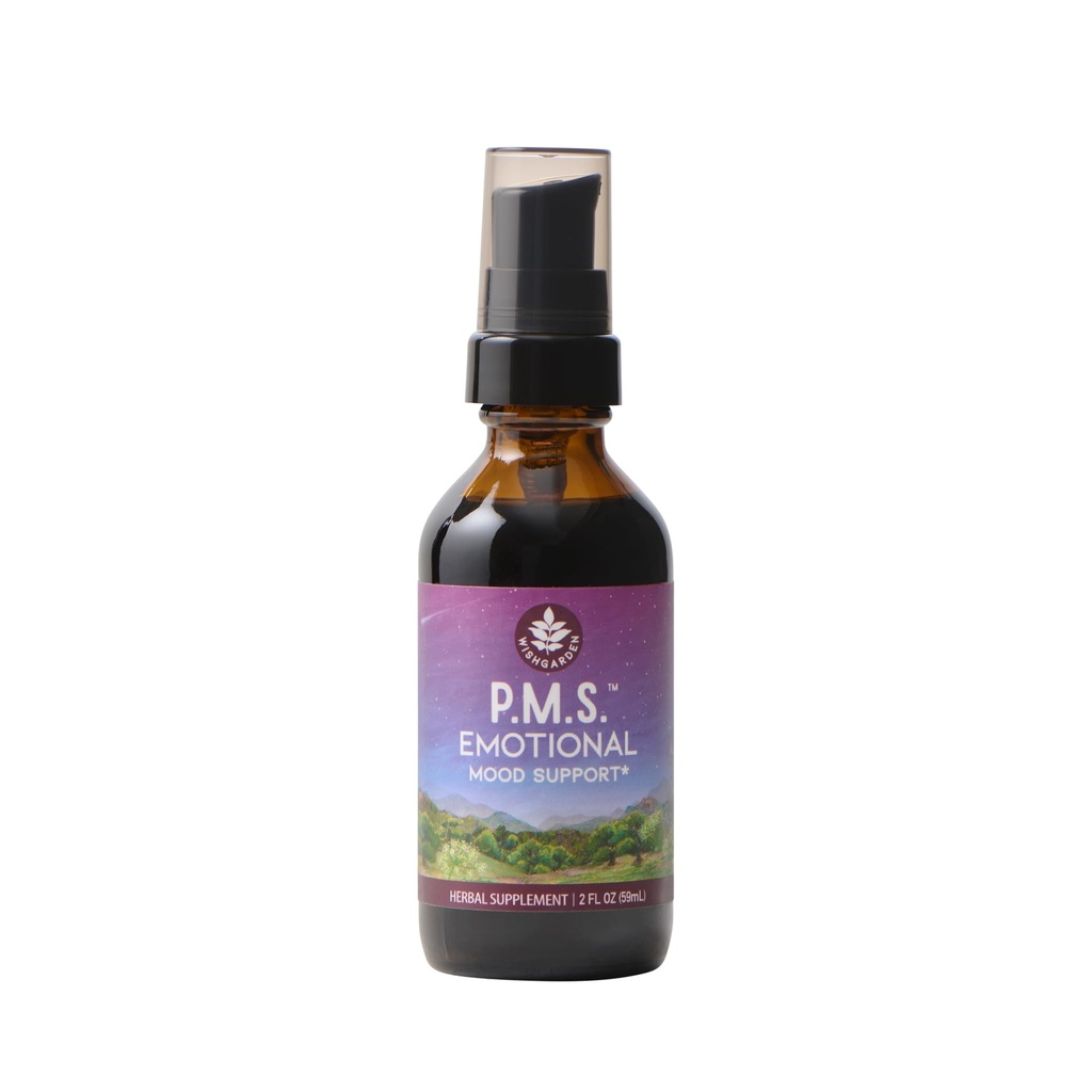 WishGarden Herbs PMS Emotional for Women - Herbal PMS Support Supplement for Women with Vitex Berry &amp; Blue Vervain, PMS Mood Swing Relief &amp; PMDD Relief Supplement, Emotional Support During PMS, 2oz