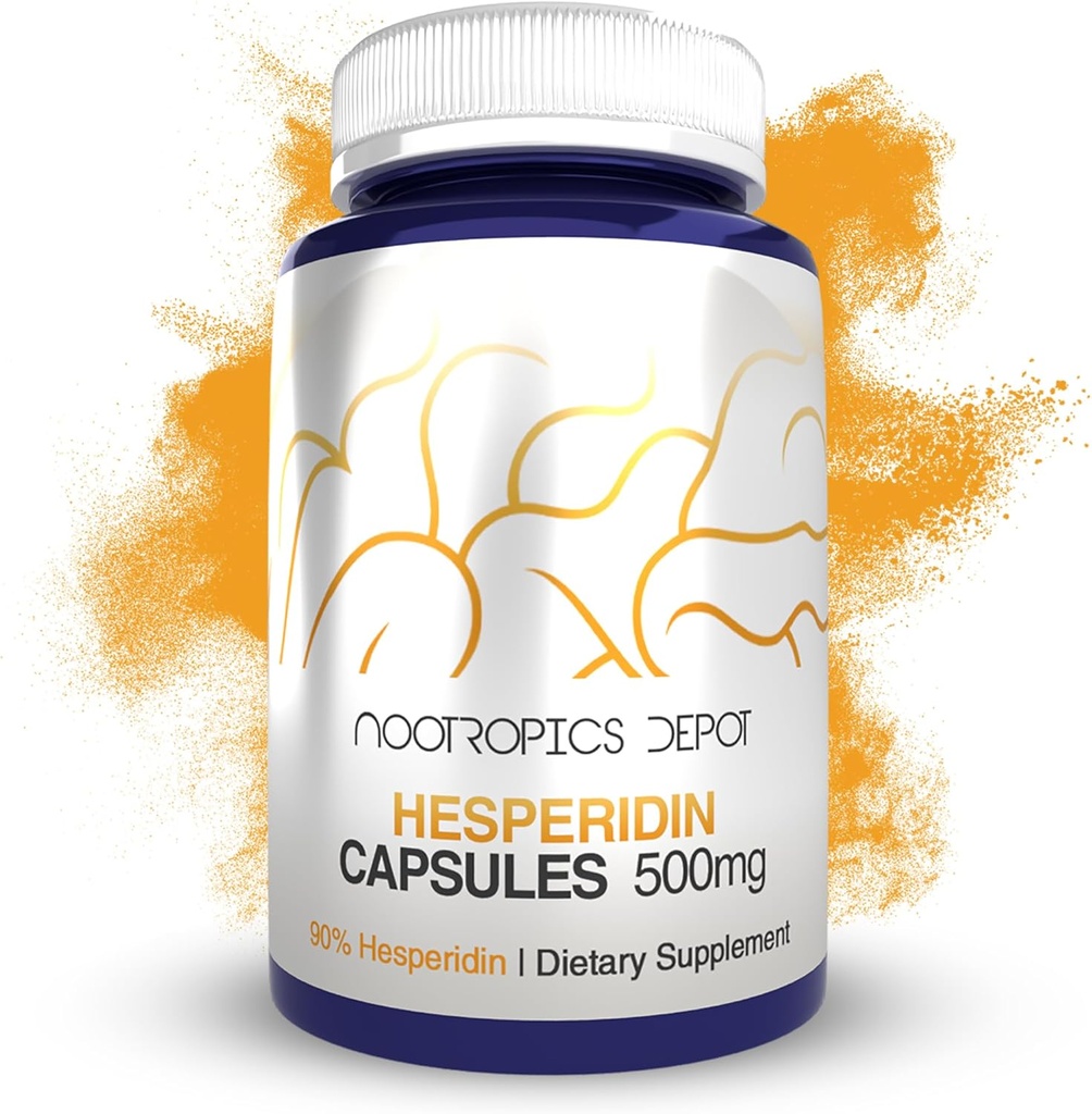 Nootropics Depot Hesperidin Capsules TEN 500mg TEN 60 Conde TENIDO 90% Citrus Extract ANTE Soporta Función metabólica + Salud cardiovascular