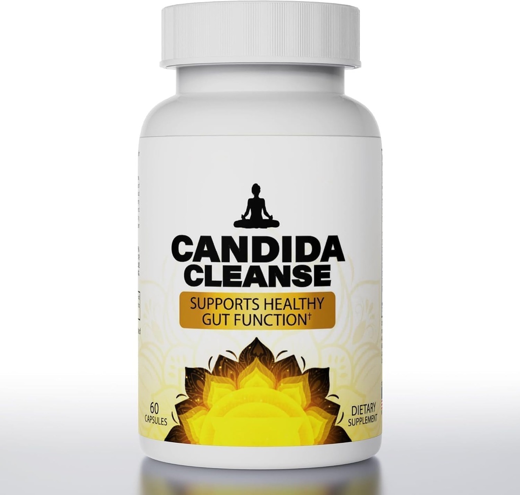 Candida Cleanse- Gut & Colon Support, Advanced Probiotic & Herbal Formula, Natural Herbal Formula (60 Capsules)