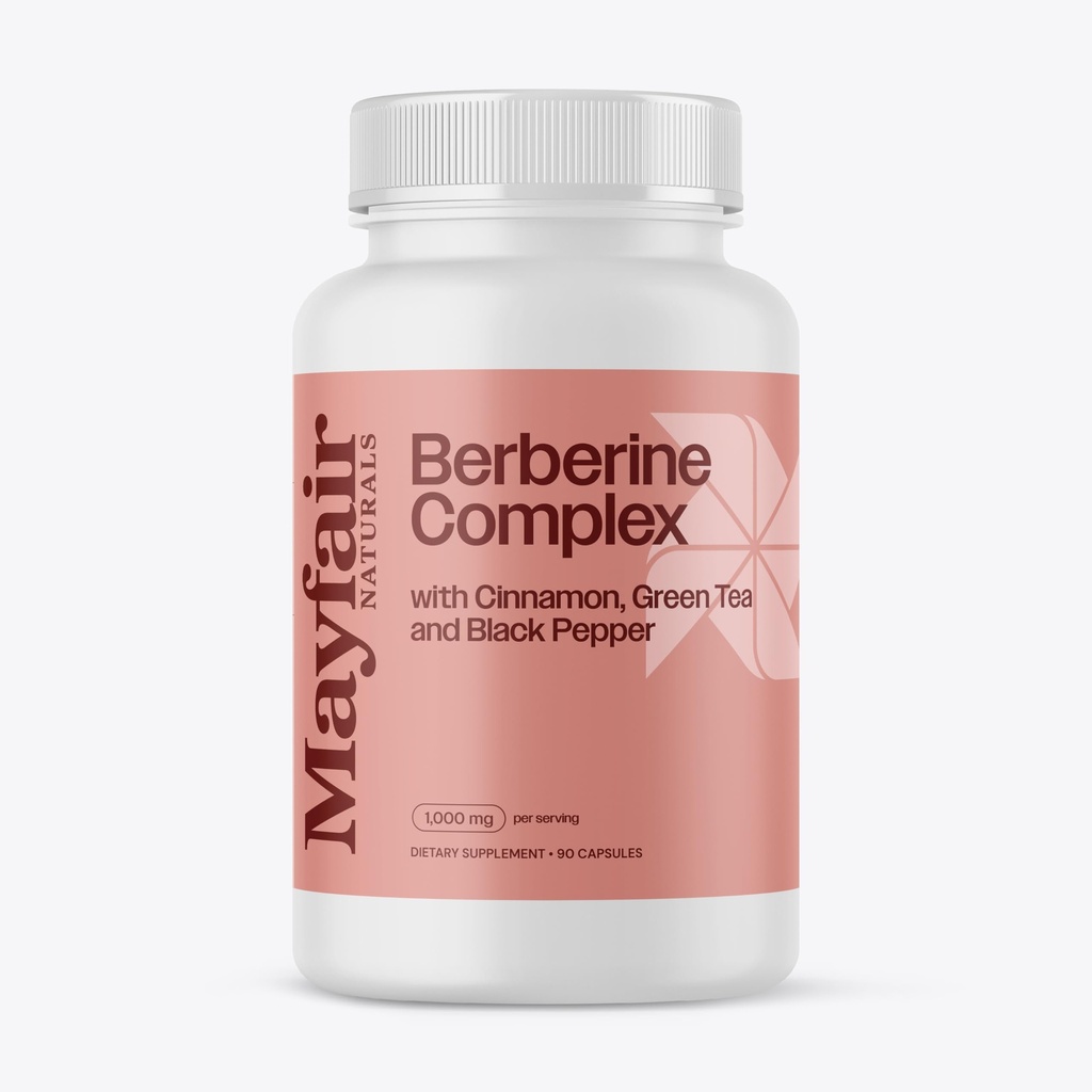 Suplemento Complejo de Berberina, con canela, té verde y cobre negro 90 cápsulas