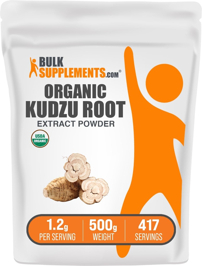 BulkSupplements.com Orgánica Kudzu Root Extract Powder - Kudzu Root Supplement, Herbal Supplement - Gluten Free, 1.2g per Serving, 500g (1.1 lbs) (Pack of 1)