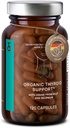 Organic Thyroid Support Supplement with Iodine from Sea Kelp Organic and Selenium from Mustard Seed Extract - 120 Capsules - Natural Thyroid Supplement for Men & Women - Vegan and Gluten Free