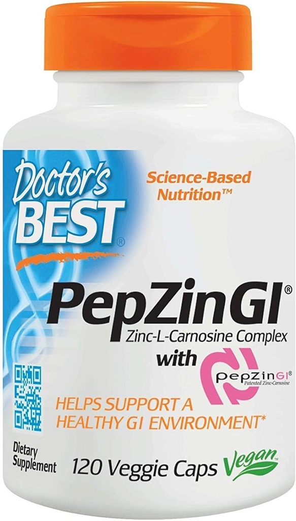 Mejor Complejo de Carnosina de zinc con Pepzin Gi Veggie Caps, 120 Condes