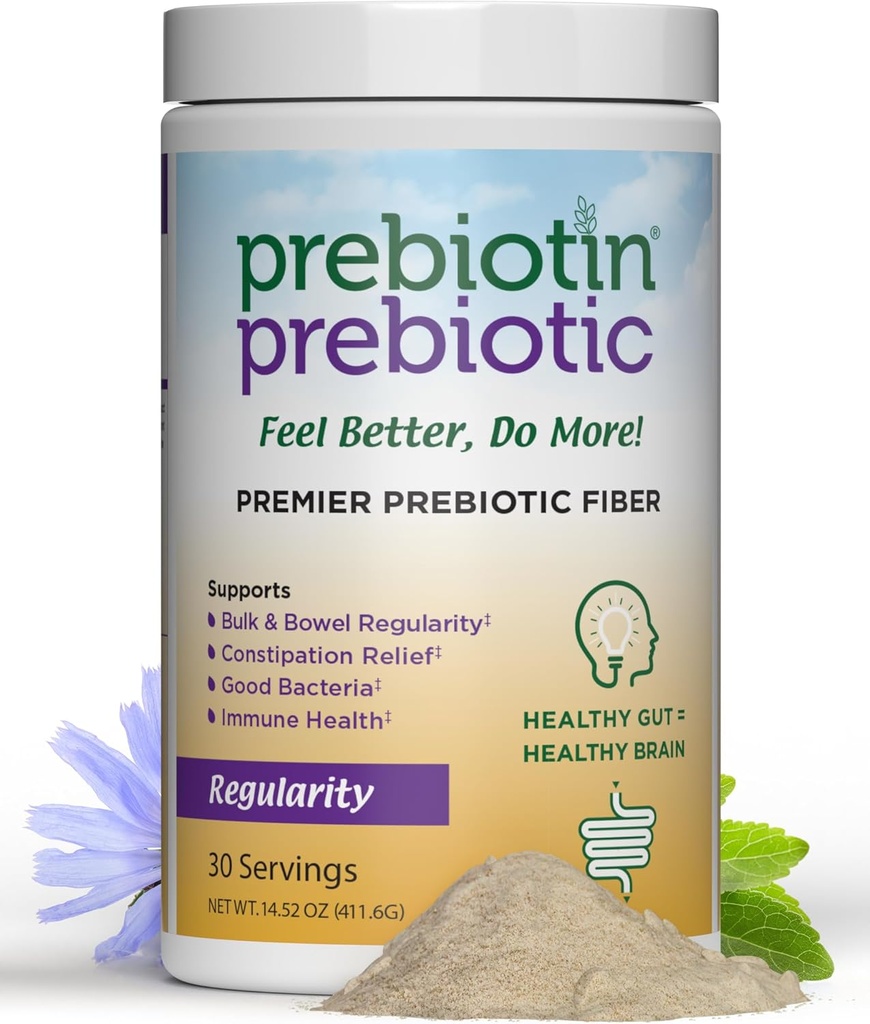 Regularidad Prebiótica Prebiotina – 14.52 oz – 30 Actuaciones – Apoya la Salud Digestiva " Regularidad del Tazón - Balanzas Microbioma Gut, Boost Your Own Probiotics " Promotes Soft Stool