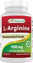 (New Improved Formula) Best Naturals L-Arginine 1000 mg 120 Tablets - Pharmaceutical Grade L Arginine Supplement Promotes Nitric Oxide Synthesis