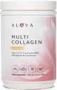 Alaya Multi Collagen Powder - Tipo I, II, III, V, X Hidrolyzed Collagen Peptides Protein Powder Suplemento con MSM + GC (Vanilla)
