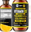 HERBIFY Vitamina D3 10000 UI - Hecho en EE.UU. Líquidas de vitamina D gotas - Bone Strength and Immune Support Suplemento - Sunshine Replacement - D3 Vitamina Bone and Teeth Suplemento - 2 Oz