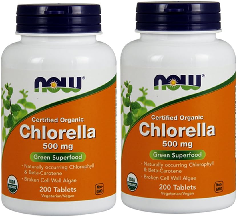 Ahora Alimentos Clorella 500 mg, 200 Tabletas (Pack de 2)
