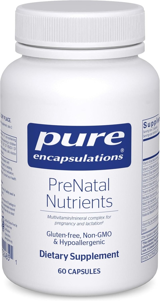 Nutrientes prenatales - para el embarazo y la lactancia - Aids Energy ' DNA Development* - con Folate, Choline " Iron - Gluten Free " Non-GMO - 60 cápsulas