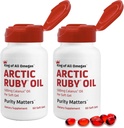 Aceite de Ruby Ártico - Omega 3 Suplemento con Astaxanthin 2mg - Contiene ácidos grasos esenciales " Antioxidantes - Apoya el corazón, el cerebro, el ojo, la piel, la salud conjunta " , 60 Softgels (2 Pack)