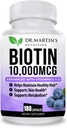 Potent Biotin (Vitamin B7) 10,000 mcg con Vitaminas D &amp; E Suplemento Silencio 180 Conde Silencio Hair, Skin And Nails  For Thicker & Stronger Hair Growth ← Saludable, Joven Esquín " Strong Nails " Energy Support