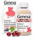 Genexa Infants' Clean Acetaminophen ← Pediatrician Preferred Ingredients ¦ Doin Reliever " Fever Reducer for Babies Todd Dye Free, 0% Artificial Additives ¦ Delicious Organic Cherry Flavor, 2 fl oz