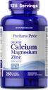 Pride de Puritan Premium Chelated Calcium Magnesium Zinc con Bone-ActiveTM, Suplemento dietético para la salud de los huesos y el soporte de funciones inmunitarias, 250 caplets Coated