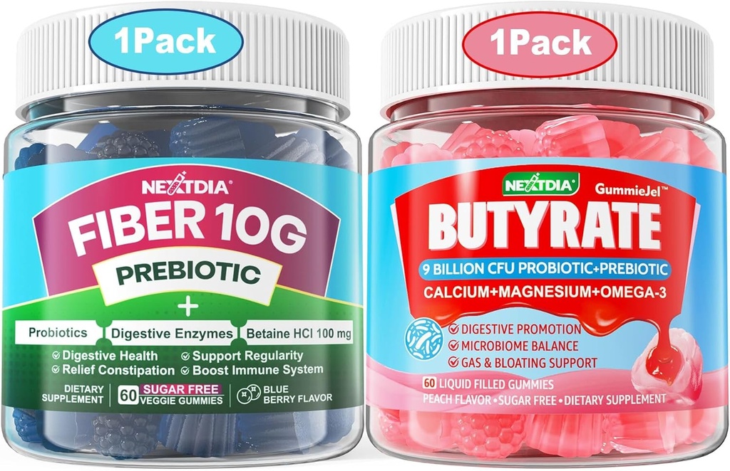 Butyrate Gummies con Probiótico + Prebiótico + Postbiótico + Gummies de fibra para adultos