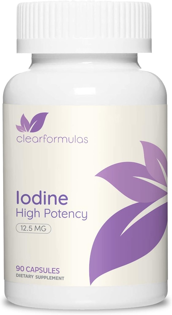 Suplemento de Iodo de Potasio de Alta Potencia - Potasio Iodide USP y Capsules de Iodo Libre 12.5mg Dosis Precísica Blend - Cápsula Alternativa al Suplemento de Lugol para Energía Tiroidea e Inmunidad (3 Mes)