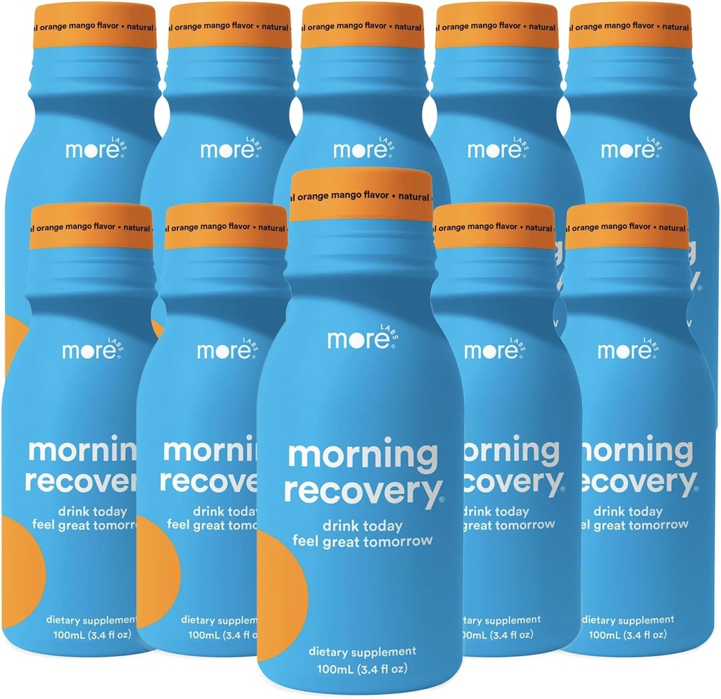 Más laboratorios de recuperación de la mañana Orange Mango Flavor Electrolyte &amp; Milk Thistle Drink 10 Pack ¦ Hydrate Mientras bebe ¦