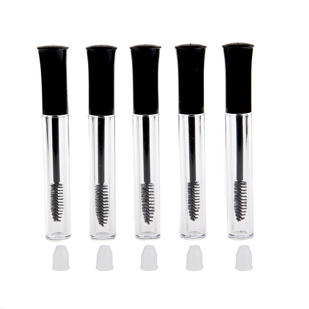 5PCS/5ML Reusable Empty Eyelash Growth Oil Mascara Botellas Tube Holder Container Eyelash Wand Vials with Brush