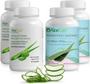 AloeCure Organic Aloe Vera Capsules Pack - 4 Pieces - 2 x Aloe Vera Capsules, 2 x Probiotics + Enzymes